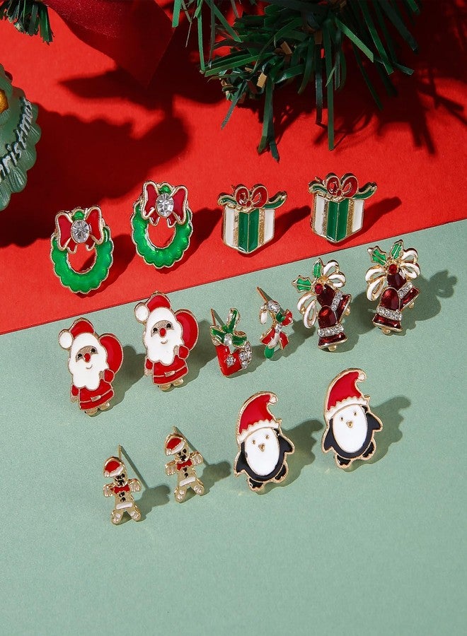tanguan 20 Pairs Hypoallergenic Holiday Stud Earrings Sets for Women - Ghost Pumpkin Halloween, Snowman Christmas, Fall Thanksgiving Earrings - Cute Studs Bulk Jewelry Festive Present - Image 4